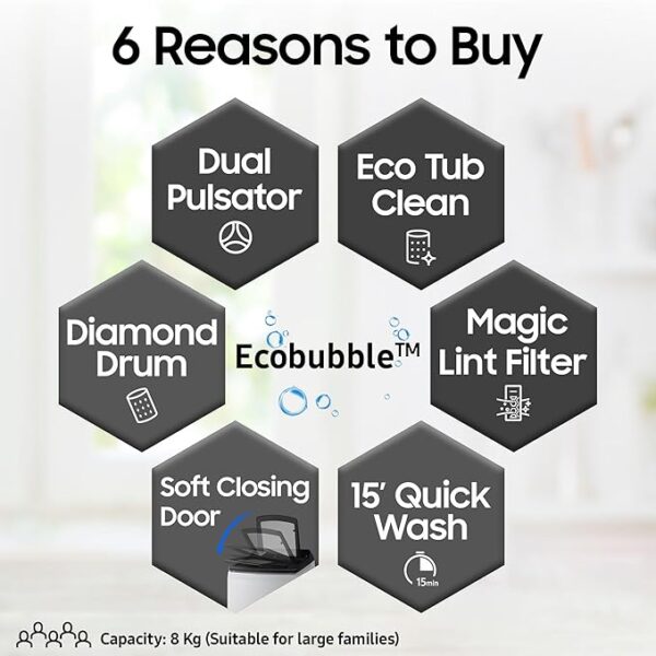 Samsung 8 kg, 5 star, Eco Bubble Technology - Image 6