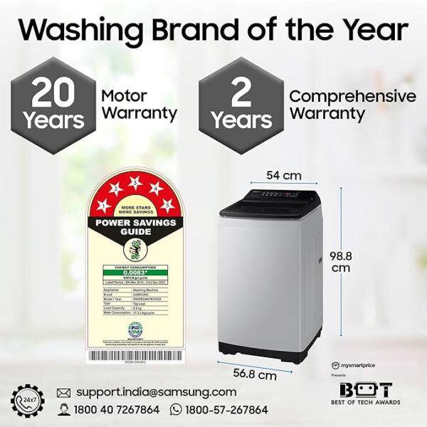 Samsung 8 kg, 5 star, Eco Bubble Technology - Image 4